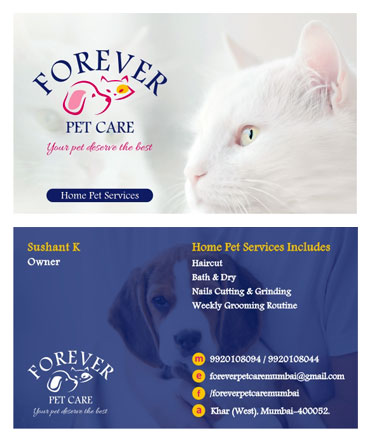 Pet Care Visiting Card Sample / Portfolio